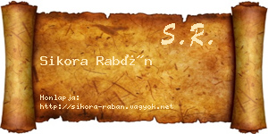 Sikora Rabán névjegykártya