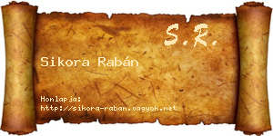 Sikora Rabán névjegykártya